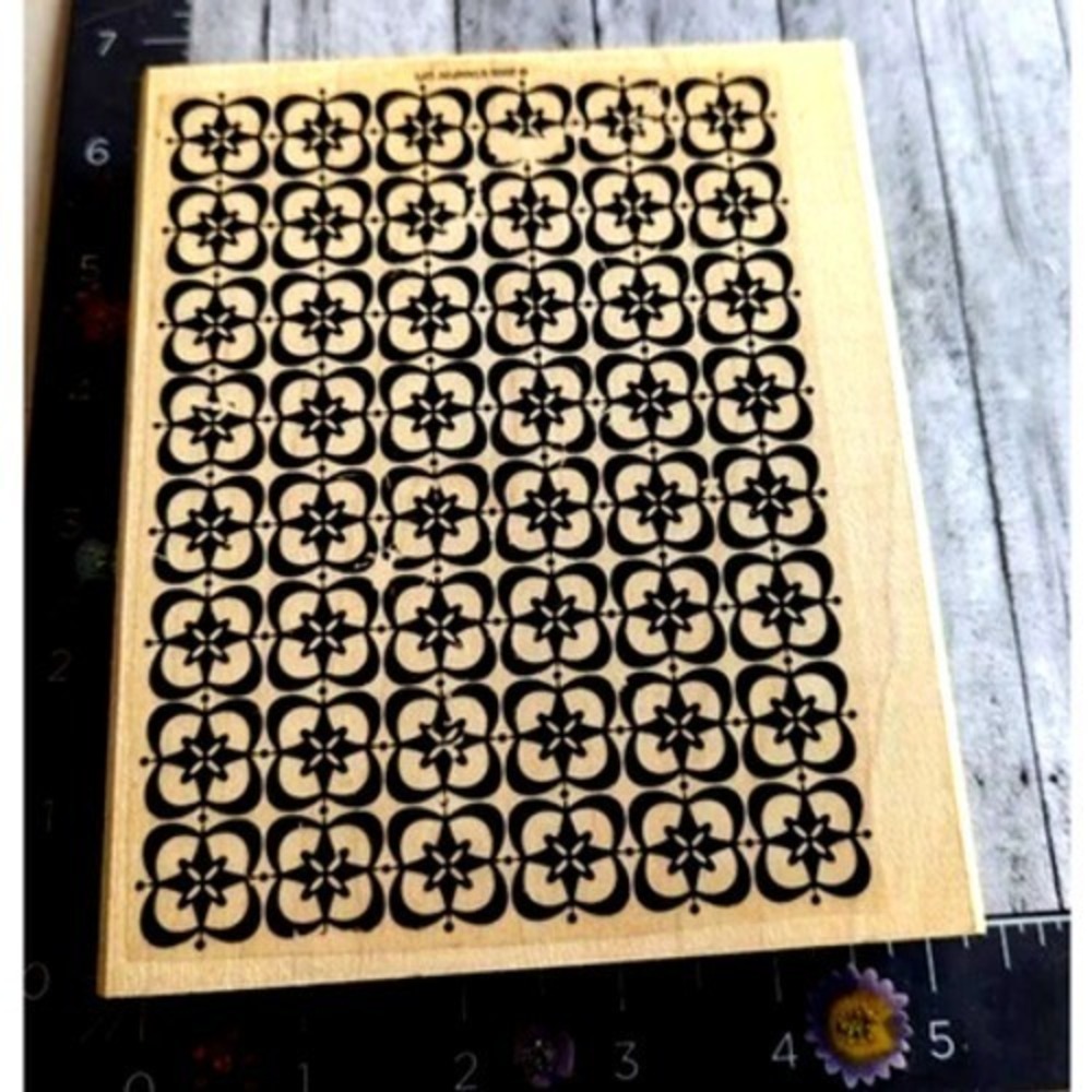 Stampin' Up! Flower Motif Design Background Rubber Stamp Wood #A22